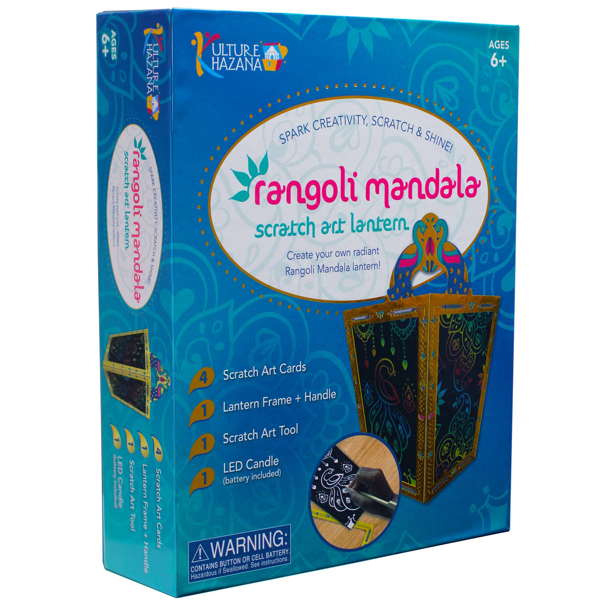 Kulture Khazana Rangoli Mandala Scratch Art Lantern DIY Craft Kit